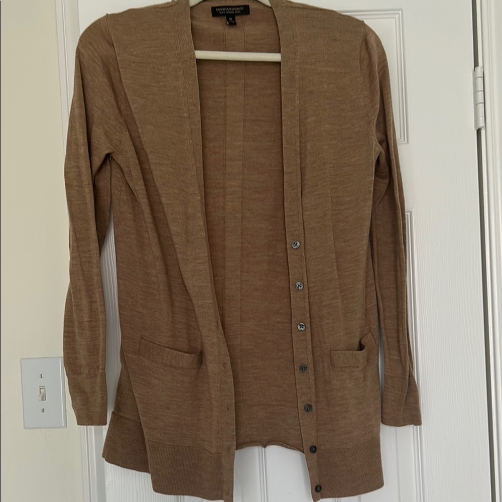 Banana Republic Brown Cardigan Lightweight Knit Sweater